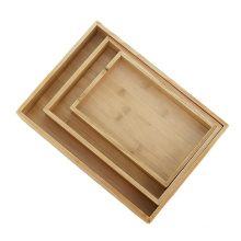 High quality hot selling solid wood Rectangular Nesting Breakfast Custom Food Serving Tray